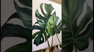 РИСУЮ картину листья Монстеры