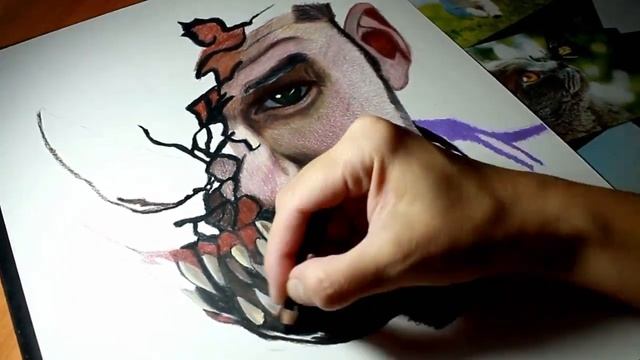 Рисую Венома цветными карандашами смотреть онлайн