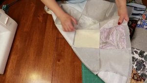 Покрывало из старых футболок. Скоростная сборка квадратов. Часть 2.
