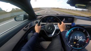 Mercedes-Benz S350d W222 TOP SPEED DRIVE ON GERMAN AUTOBAHN ?