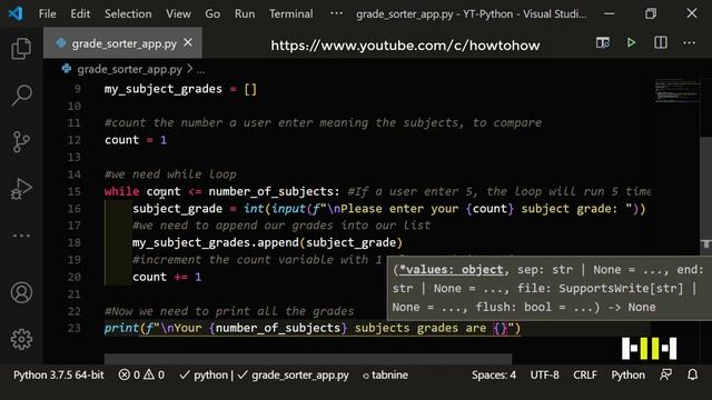 Beginners Python Programming | Grade Sorter Application | Project Base Python Tutorials | Project 1