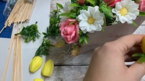 Сборка букета из мыла ? Букет с ромашками из мыла ручной работы, Мыловарение.