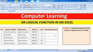 Or Logical Function in Microsoft Excel in Hindi