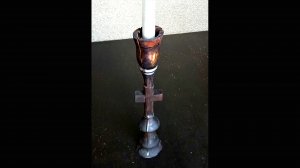 Готичный подсвечник. Искусственное  старение  дерева. Железная кислота