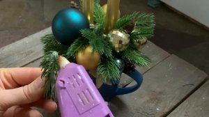 Новогодняя композиция в чайной кружке со свечой и конфетами | идея подарка | Christmas decor DIY