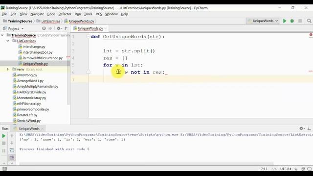 #15 Find Unique Words || Python Programs In Tamil