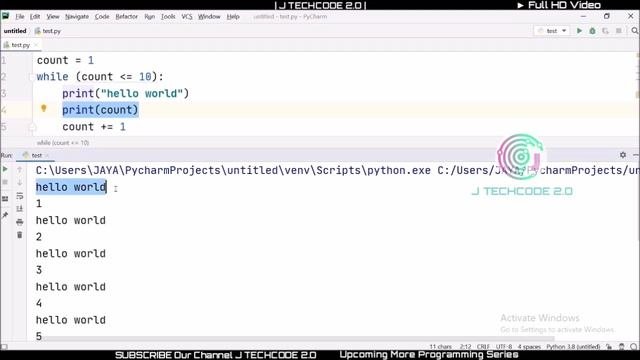 Python Programming Looping Statements in Tamil | Python Series-10 | J Techcode
