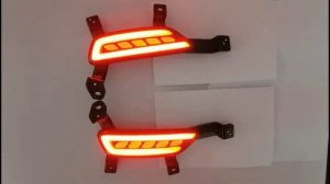 Светодиодные вставки в задний бампер Киа Соренто Прайм 2015-2017 модель №1, красные, MF-TL-000505