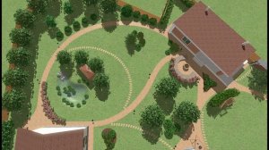 Ландшафтный проект участка 25 соток сложной треугольной формы