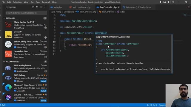 (10) Setup Visual Studio Code for Laravel Development | Install Intelephense Php Extension