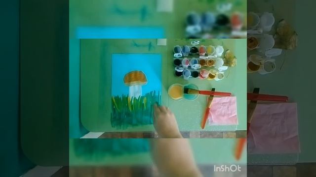 Поэтапное рисование осенний гриб. смотреть онлайн