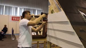 монтаж доски CEDRAL на фронтон