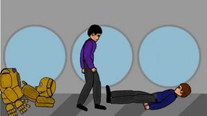 Фиолетовый парень запехнул охраника в костюм спрингбонни