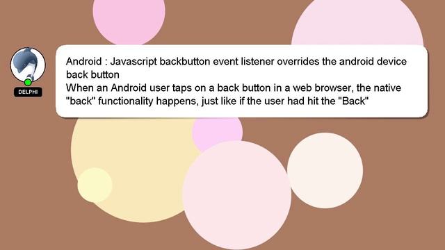 Android : Javascript backbutton event listener overrides the android device back button смотреть онлайн