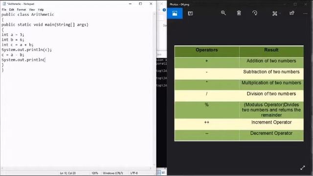 Arithmetic operators in Java --- cmd,Notepad,jdk смотреть онлайн