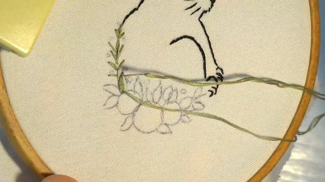 Flower Bunny & Roses Floral Embroidery Very Simple Stitches