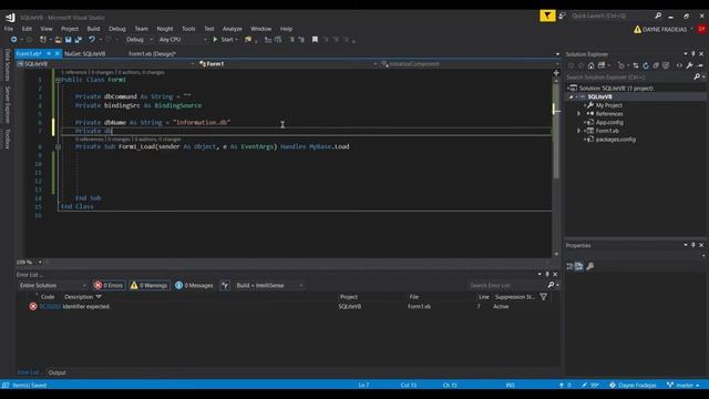 SQLite Database Integration in Visual Basic .NET