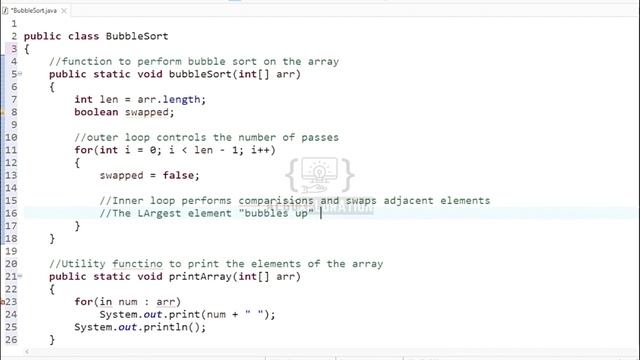 Bubble Sort Program in Java | Sorting Algorithms Tutorial
