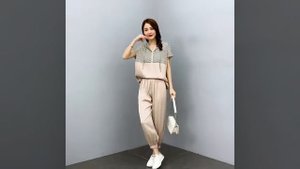 Весенне-летний новый повседневный спортивный костюм/модный тонкий свободный костюм-двойка с принтом