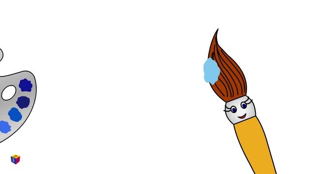 Учим цвета. Волшебная кисточка и оттенки голубого и синего. Мультик-раскраска для детей смотреть онлайн