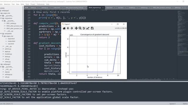 convergence multivariate linear regression using gradient descent in python смотреть онлайн