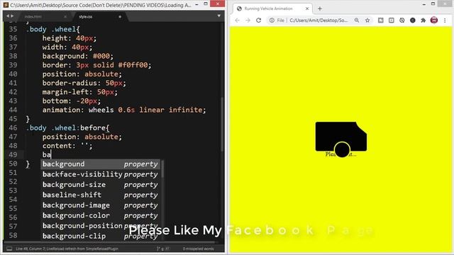 Running Vehicle Loading Animation using HTML & CSS | CSS Car Animation Tutorial смотреть онлайн