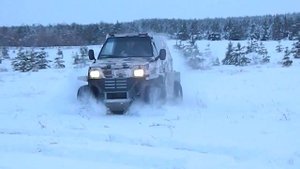 Самодельный вездеход /Рыбак/ по снегу