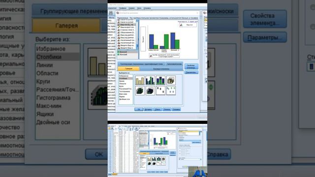 18. Как отобразить не количество, в проверь на графиках SPSS. Графика в SPSS.