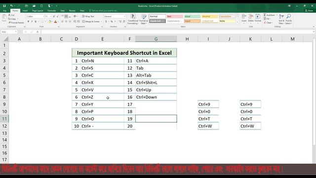 Top 20 Excel keyboard shortcuts ! Excel keyboard shortcuts | Part 1 |