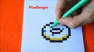 Пончик и Зайчик Как рисовать по клеточкам Просто How to Draw Donut Rabbit Pixel Art