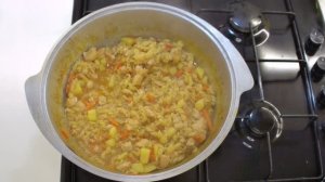 Быстрый ужин! Плов из макарон с куриным филе