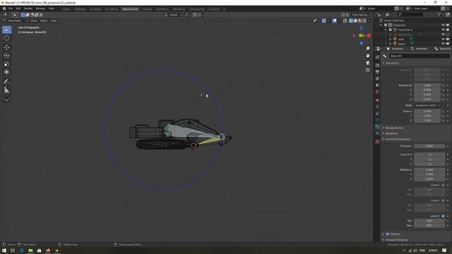 Риг экскаватора в Blender. Часть 1. Риг стрелы экскаватора/ Rigging excavator bооm