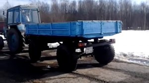 Заезд задним ходом в бокс с прицепом 2ПТС-4