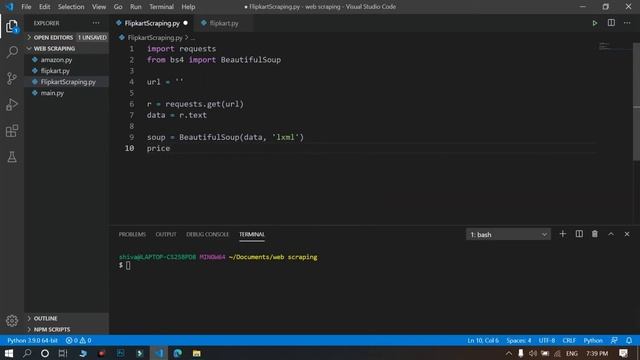 Scraping Filpkart Product Price || Using Python - BeautifulSoup4 || SpeedCode