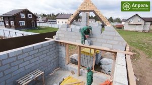 Баня из газобетона с мансардой 80 кв.м