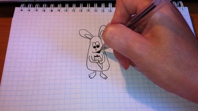 Простые рисунки #35 Зайка с морковкой смотреть онлайн