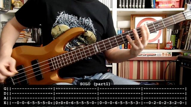 METALLICA - Enter sandman (bass cover w/Tabs & lyrics) смотреть онлайн