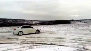 Mitsubishi Lancer X RalliArt зимний дрифт