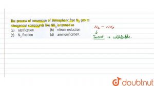 The process of conversion of atmospheric free N_(2) gas to nitrogenous compounds like NH_(3) is ...