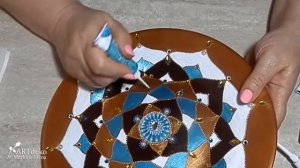 Tutorial painting dots/DIY/Точечная роспись тарелки со стразами