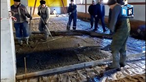 Композитная арматура. Заливка пола торгового центра.