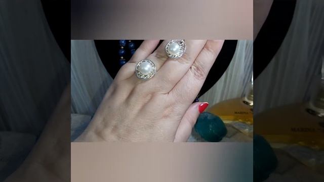 Наборы из жемчуга в серебре 925 пр.