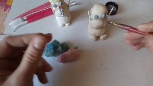 Лепим объёмного снеговика из солёного теста