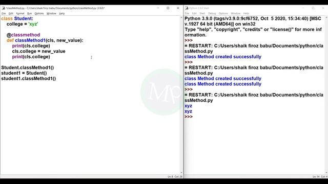 #117 Class Method in Python | oops concepts | Python tutorials