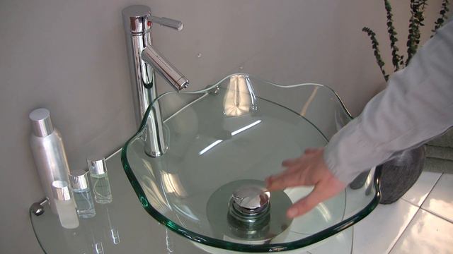 FVN1036 - Fresca Netto Modern Glass Bathroom Vanity w/ Wavy Edge Vessel Sink смотреть онлайн