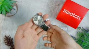 Swatch Silverall Silver Dial Silver Stainless Steel