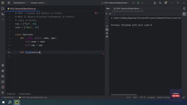 Class and Object in python | Python classes and objects