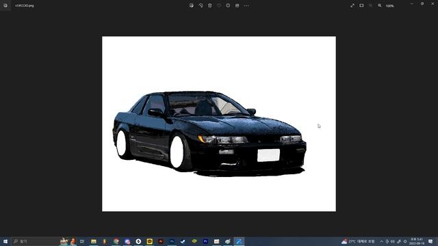 nissan silvia on ms paint 그림판 그림