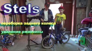 Stels, переборка заднего колеса, удаление ржавчины..mp4
