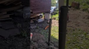 Сваи для веранды и обвязка брусом 150-150